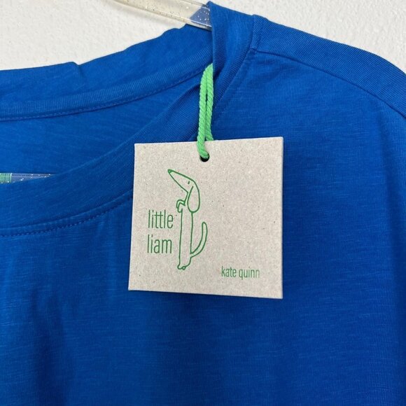 Kate Quinn Little Liam Royal Blue Organic Cotton Short Sleeve Boxy Top Tee - Picture 3 of 6